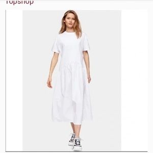 Topshop Oversized white cotton dress small NWT